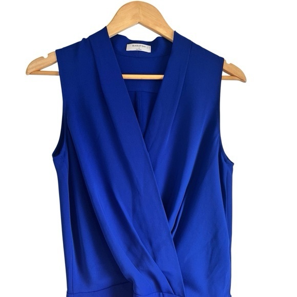 Babaton Phoenix sleeveless wrap mini dress royal blue size 4 excellent condition - Picture 2 of 12